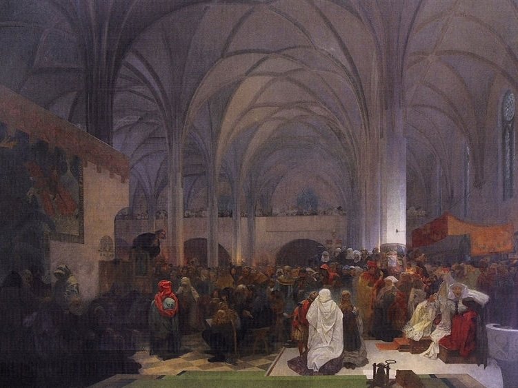 Alfons Mucha, „Kazanie mistrza Jana Husa w Kaplicy Betlejemskiej”